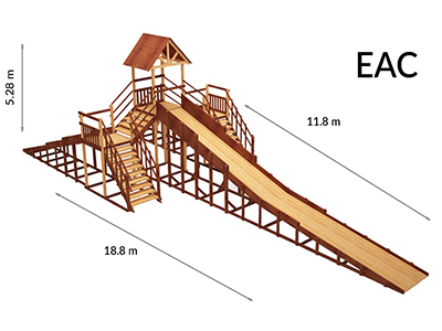 Зимняя деревянная игровая горка TORUDA Север - 11 (скат 11.8 м)